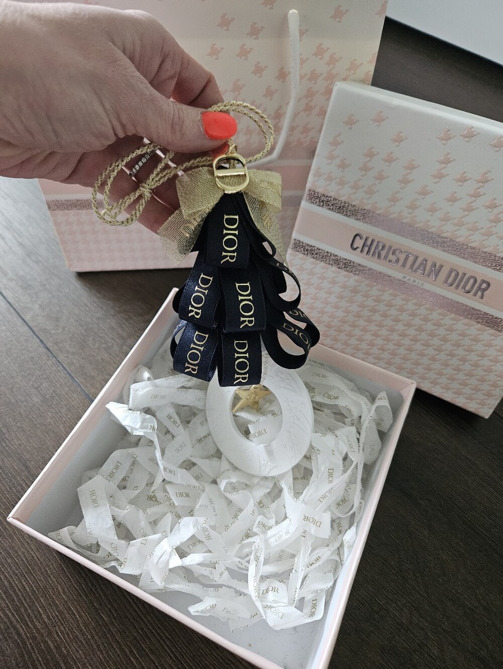 Christian Dior Beauty Holiday Porcelain Ornament GWP Complete Box Bag Ribbon